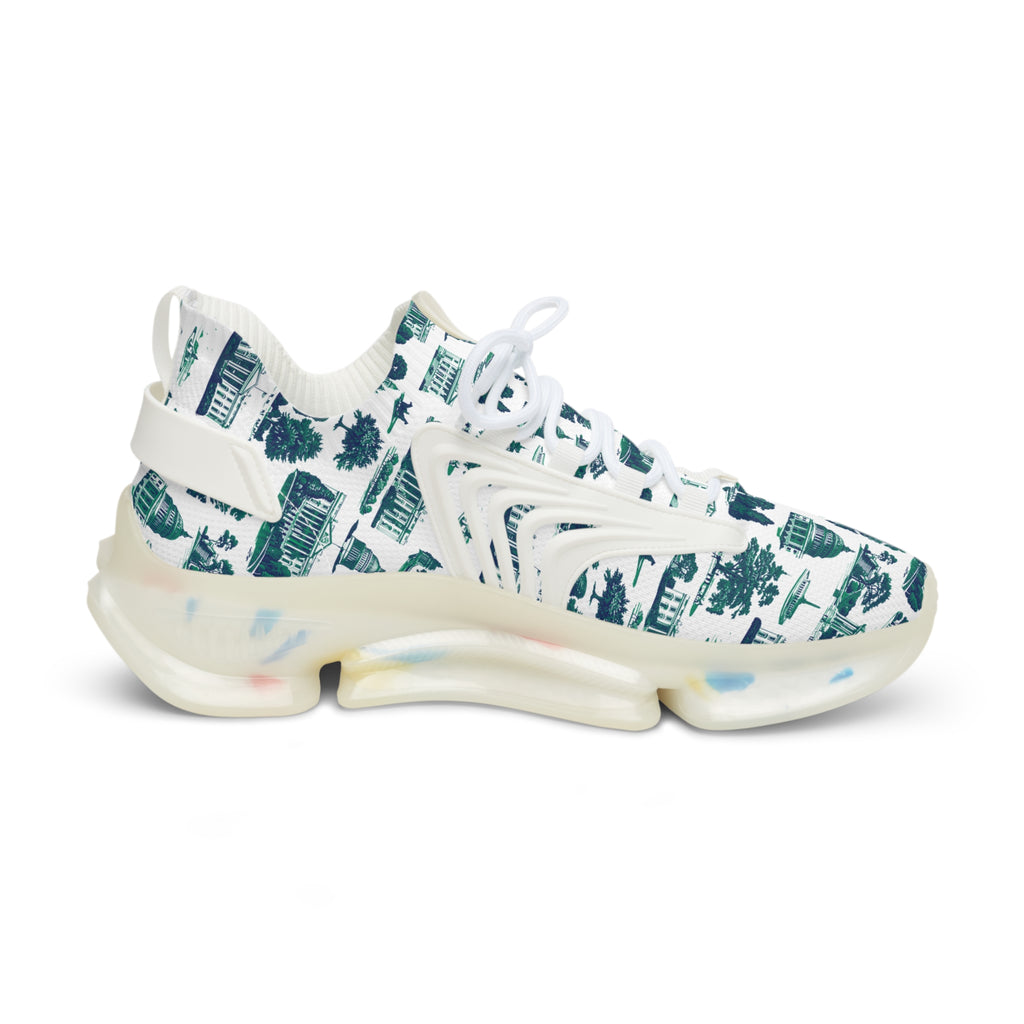 Men's Mesh Sneakers — Tropical Palm Print Athletic Shoes