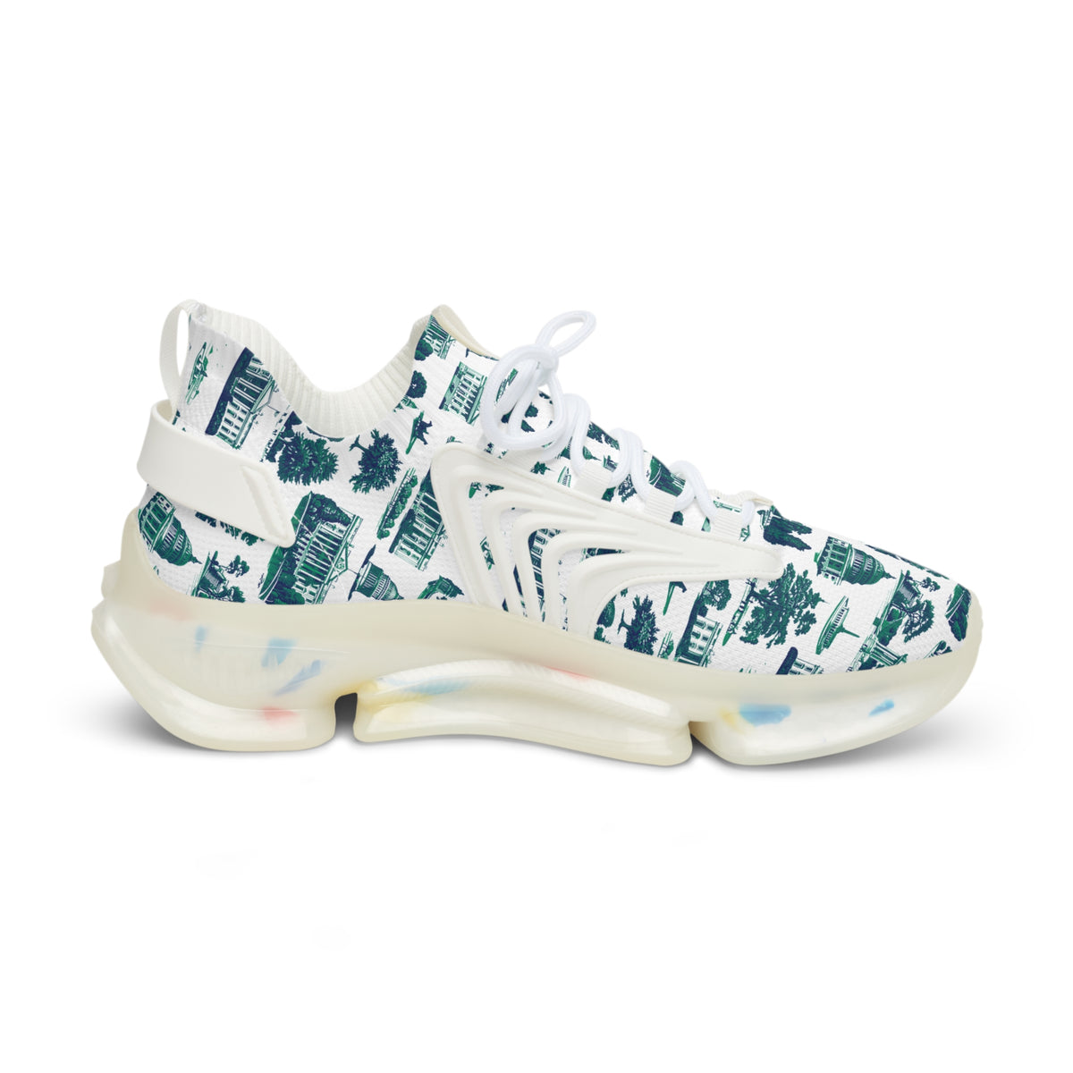 Men's Mesh Sneakers — Tropical Palm Print Athletic Shoes