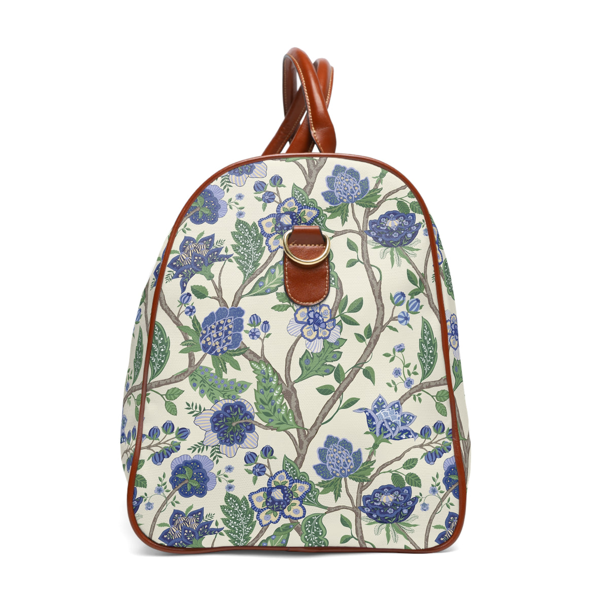 Floral Waterproof Travel Bag — Blue Vintage Blossom Weekender