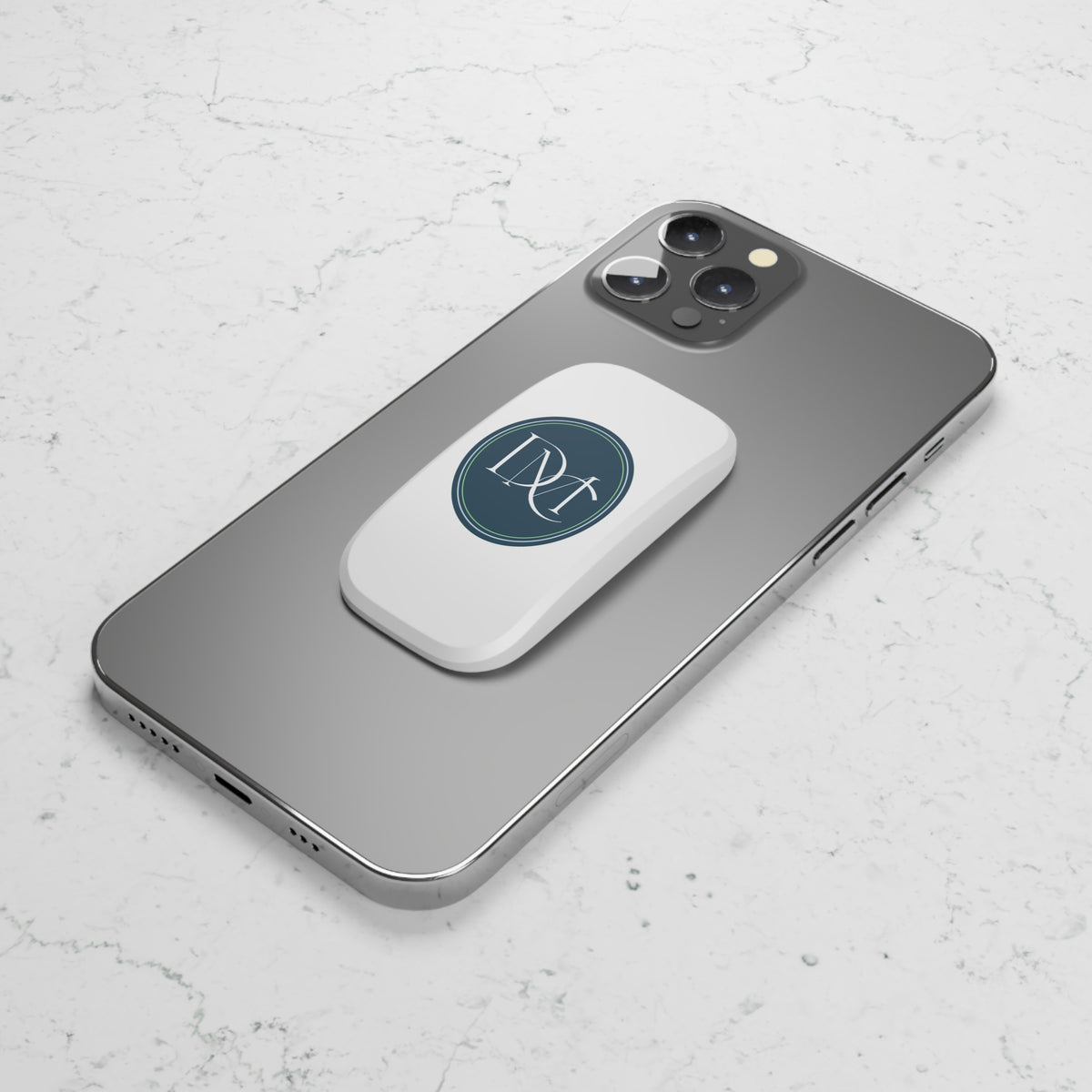 Monogram Oval Phone Grip & Stand — Elegant DNT Initials Design