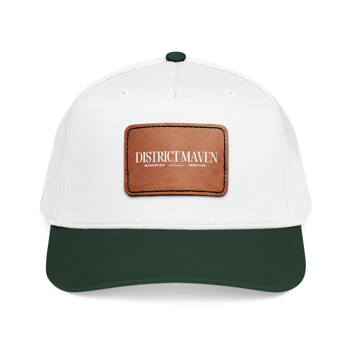 Leather Patch Baseball Cap — 'District Maven' Mid-Profile Cap