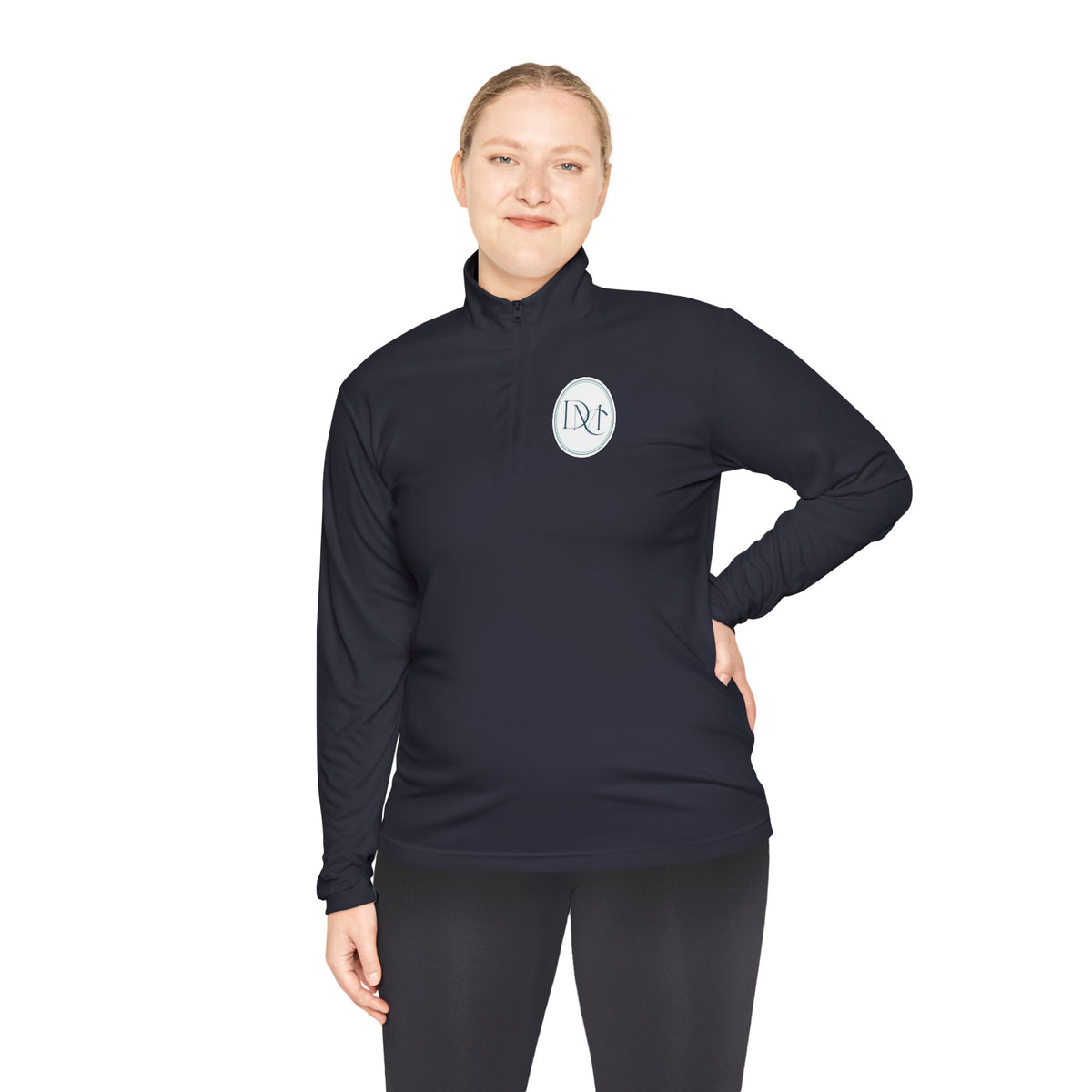 Monogrammed Circle Quarter-Zip Pullover