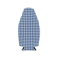 Houndstooth Zip-Up Bottle Cooler Sleeve — Insulated Wine & Beverage Koozie