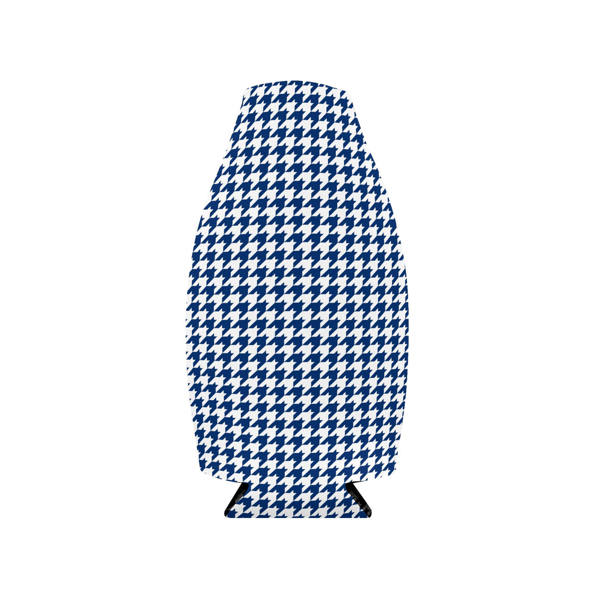 Houndstooth Zip-Up Bottle Cooler Sleeve — Insulated Wine & Beverage Koozie
