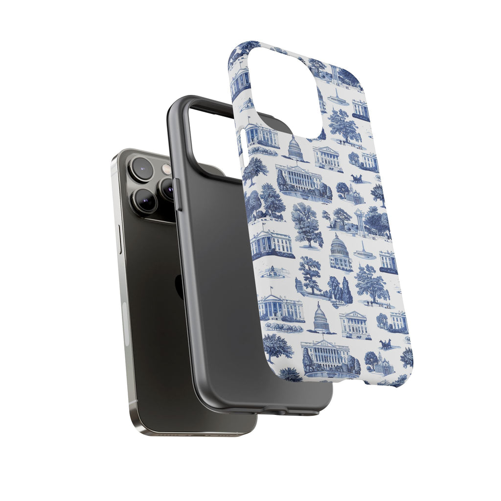 Washington DC Toile Phone Case — Blue Scenic Capitol Protective Tough Case