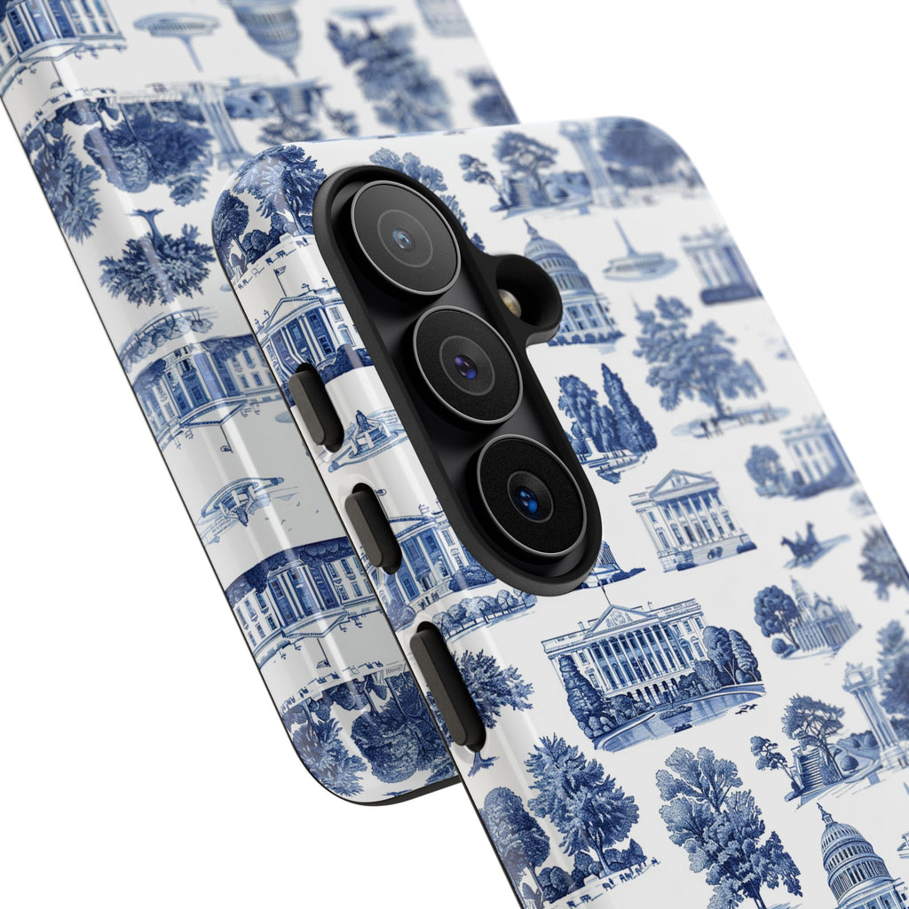 Washington DC Toile Phone Case — Blue Scenic Capitol Protective Tough Case