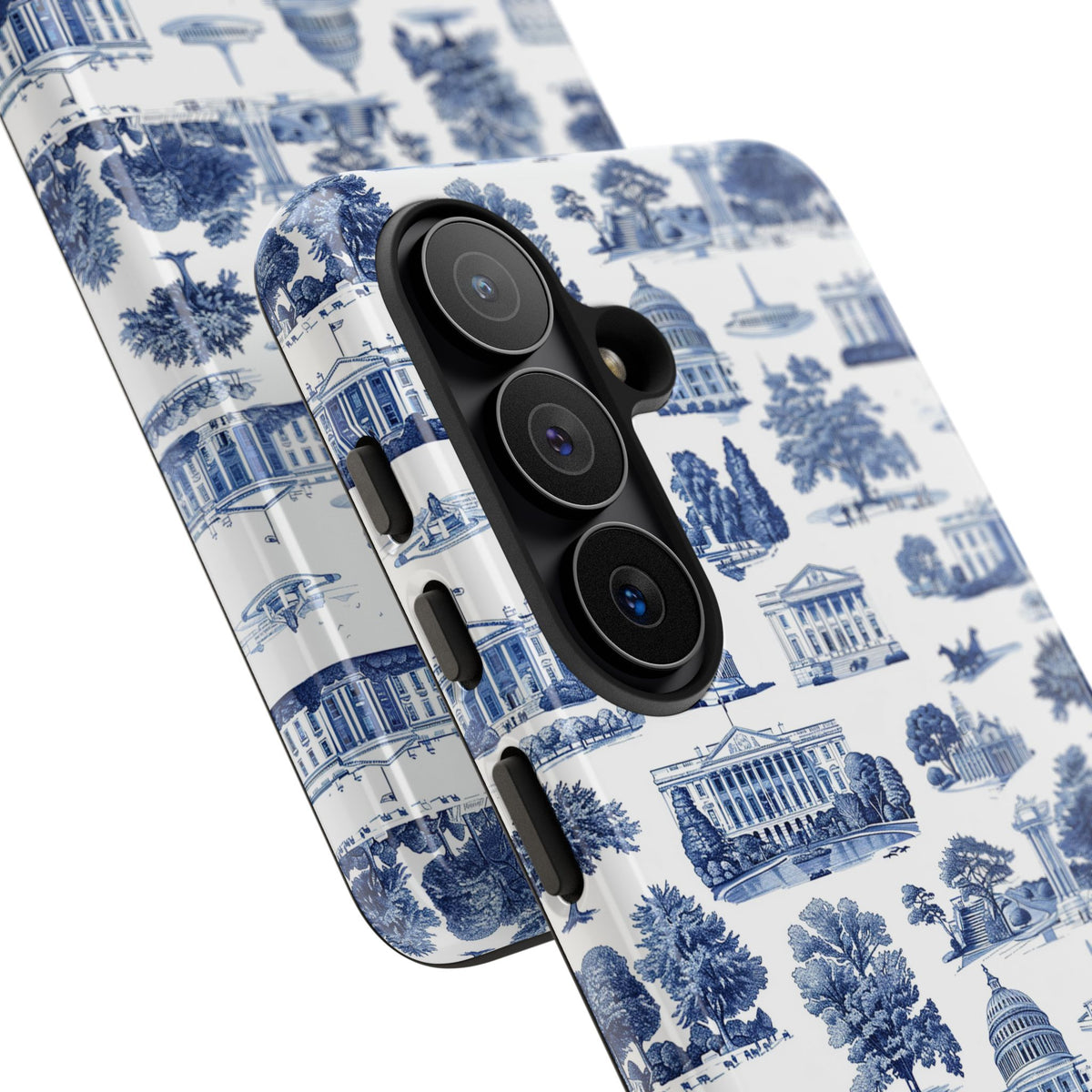 Washington DC Toile Phone Case — Blue Scenic Capitol Protective Tough Case