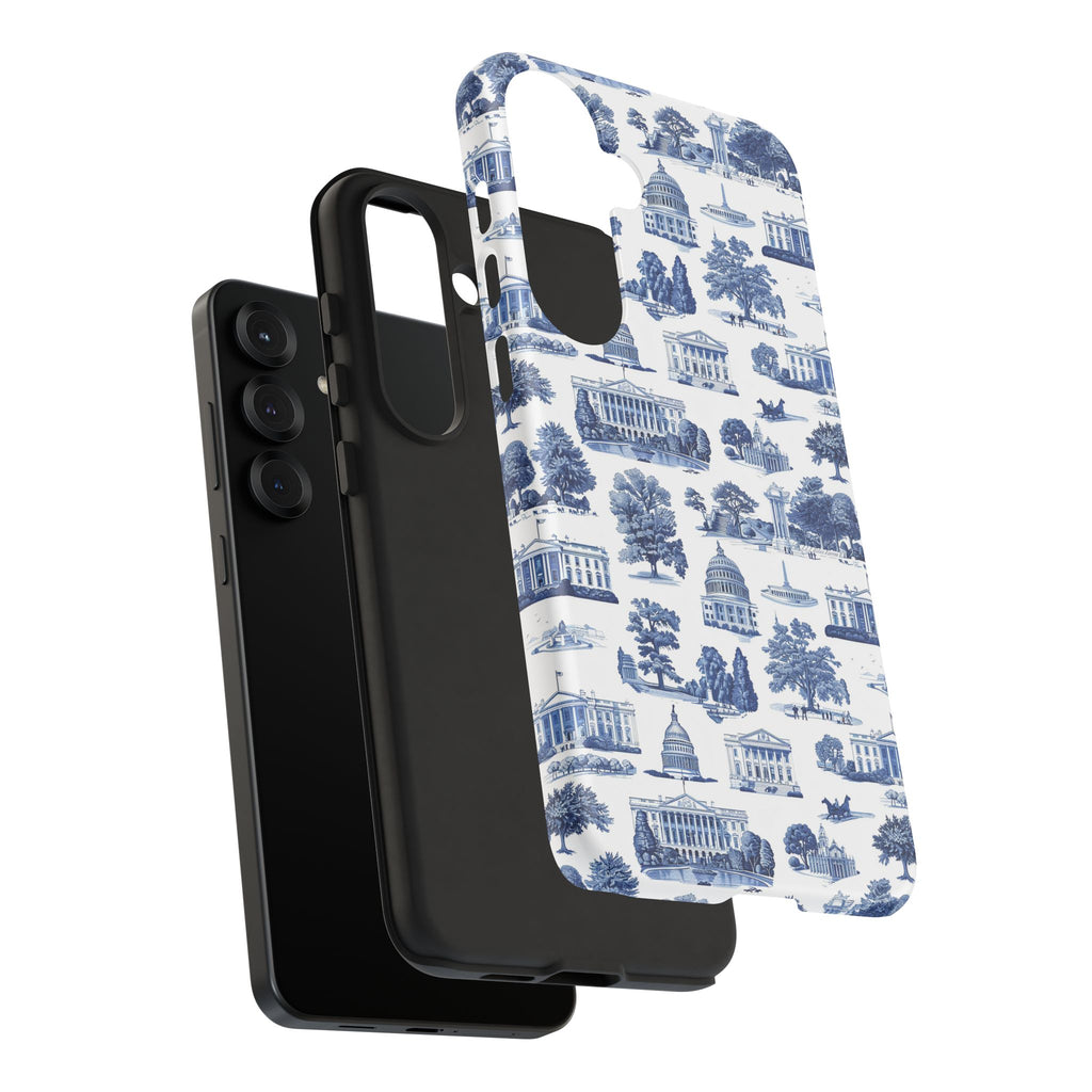 Washington DC Toile Phone Case — Blue Scenic Capitol Protective Tough Case