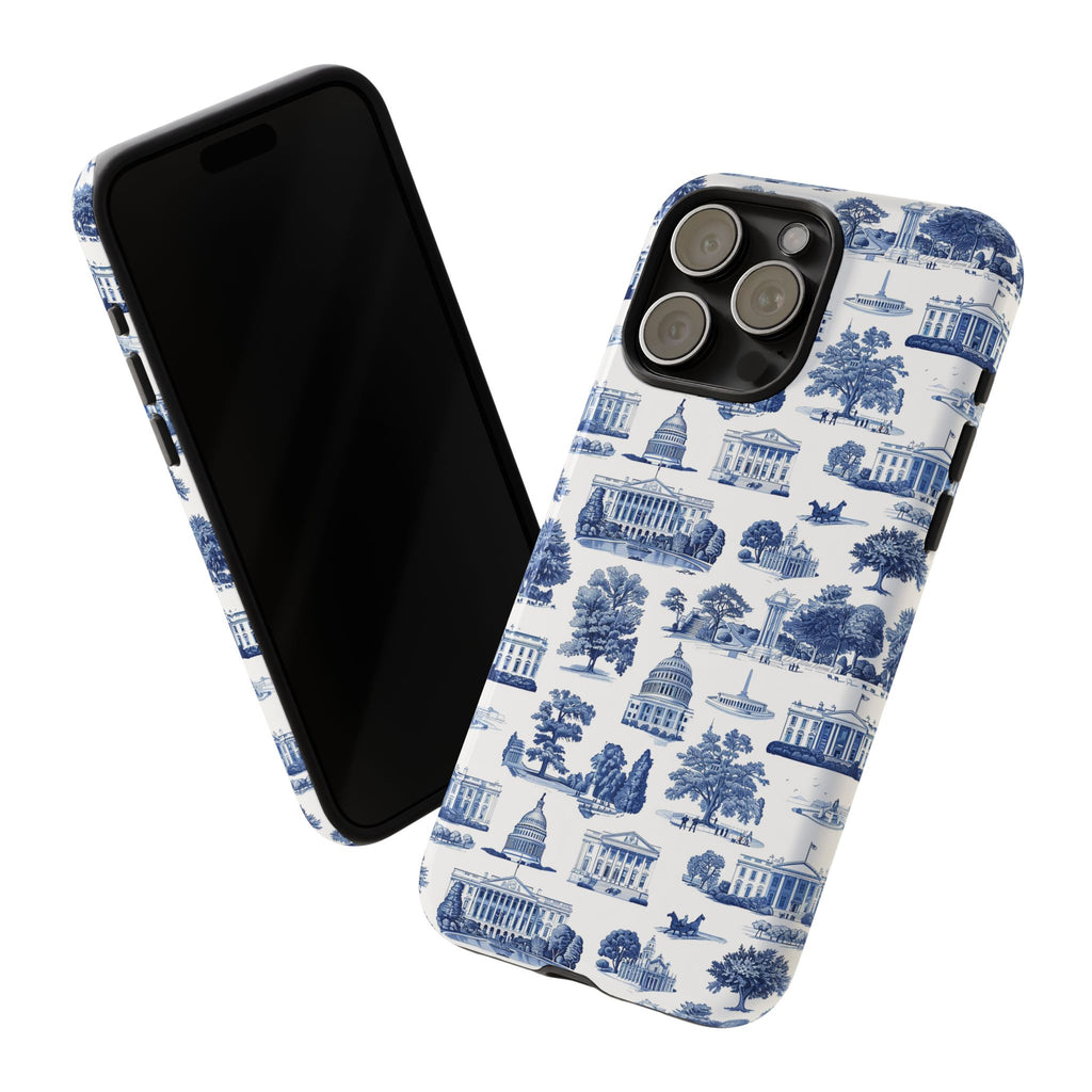 Washington DC Toile Phone Case — Blue Scenic Capitol Protective Tough Case