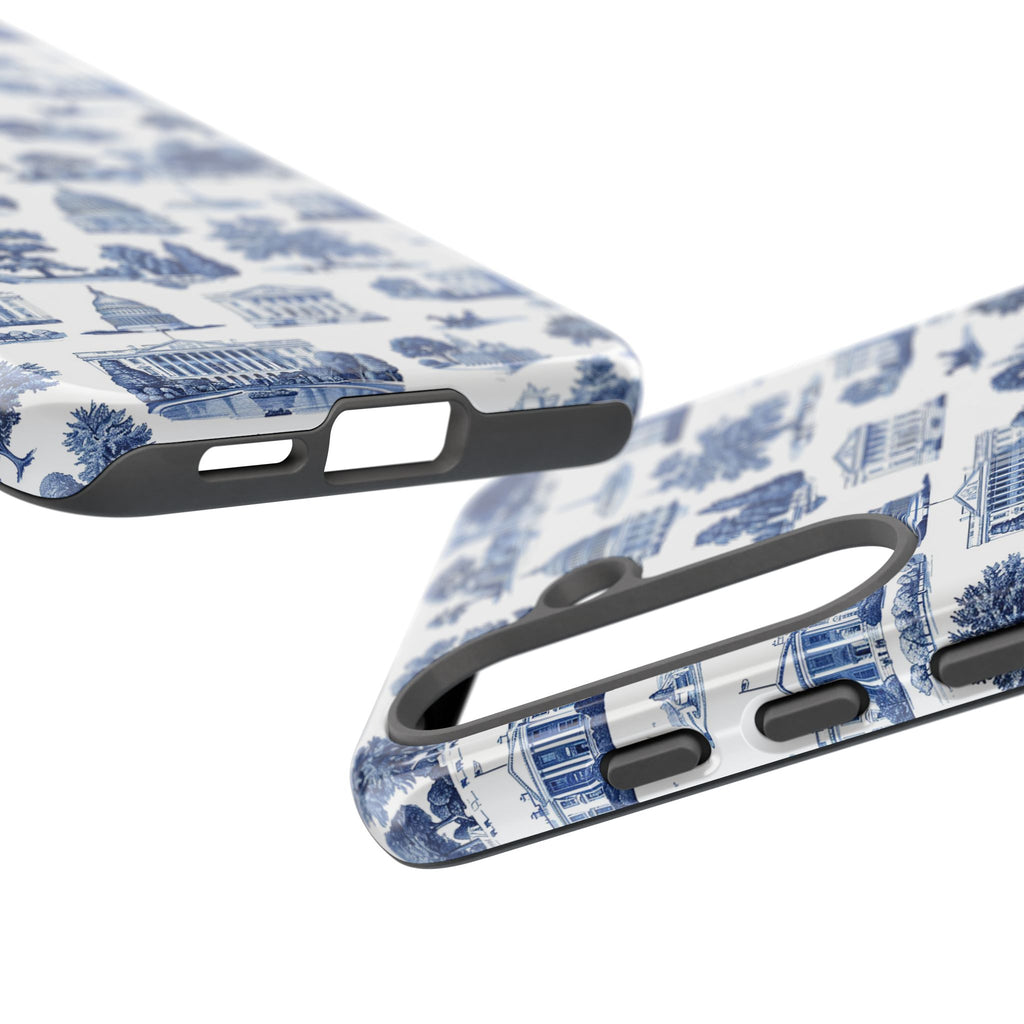 Washington DC Toile Phone Case — Blue Scenic Capitol Protective Tough Case