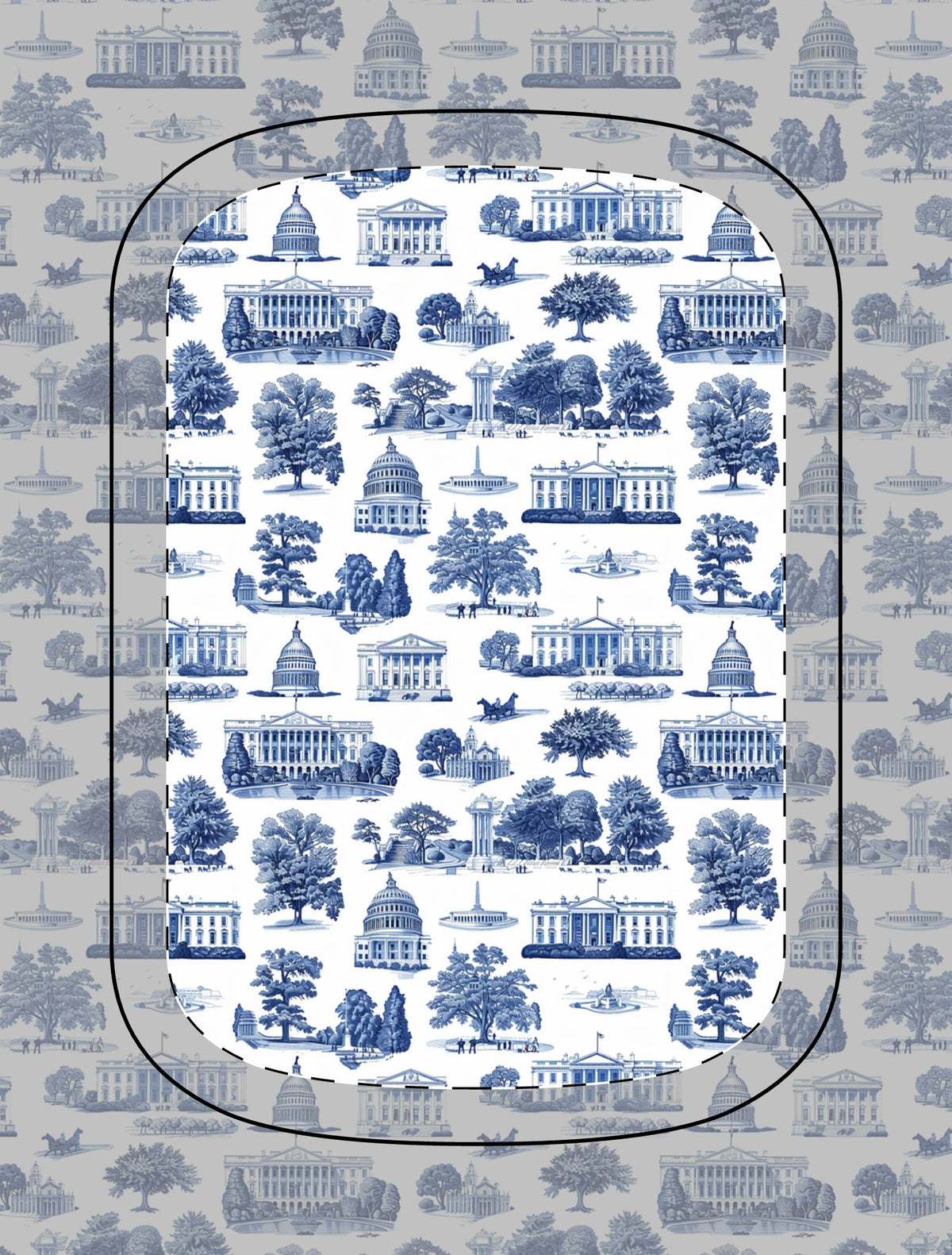 Magnetic Powerbank — Blue Washington DC Landmark Toile Portable Charger