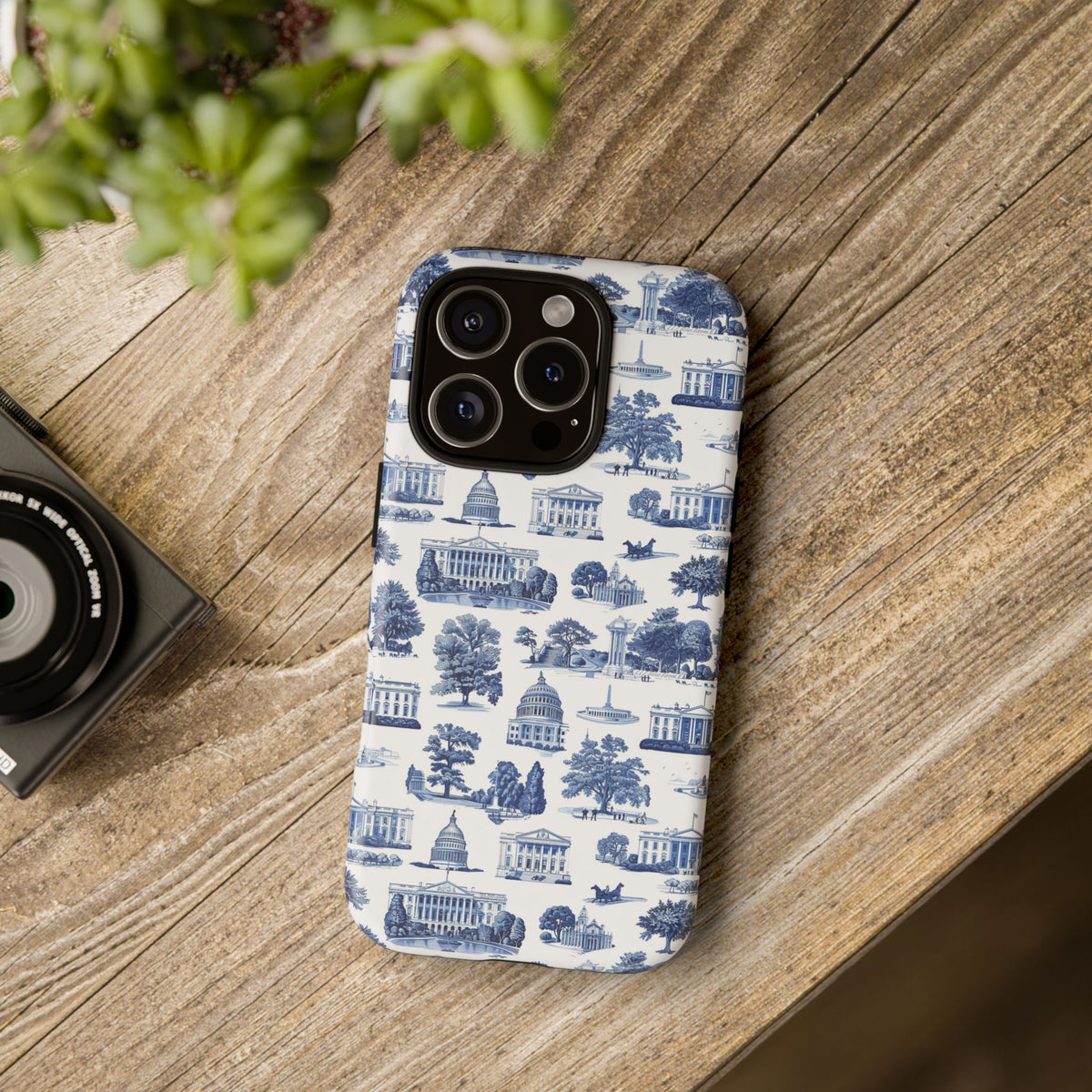 Washington DC Toile Phone Case — Blue Scenic Capitol Protective Tough Case