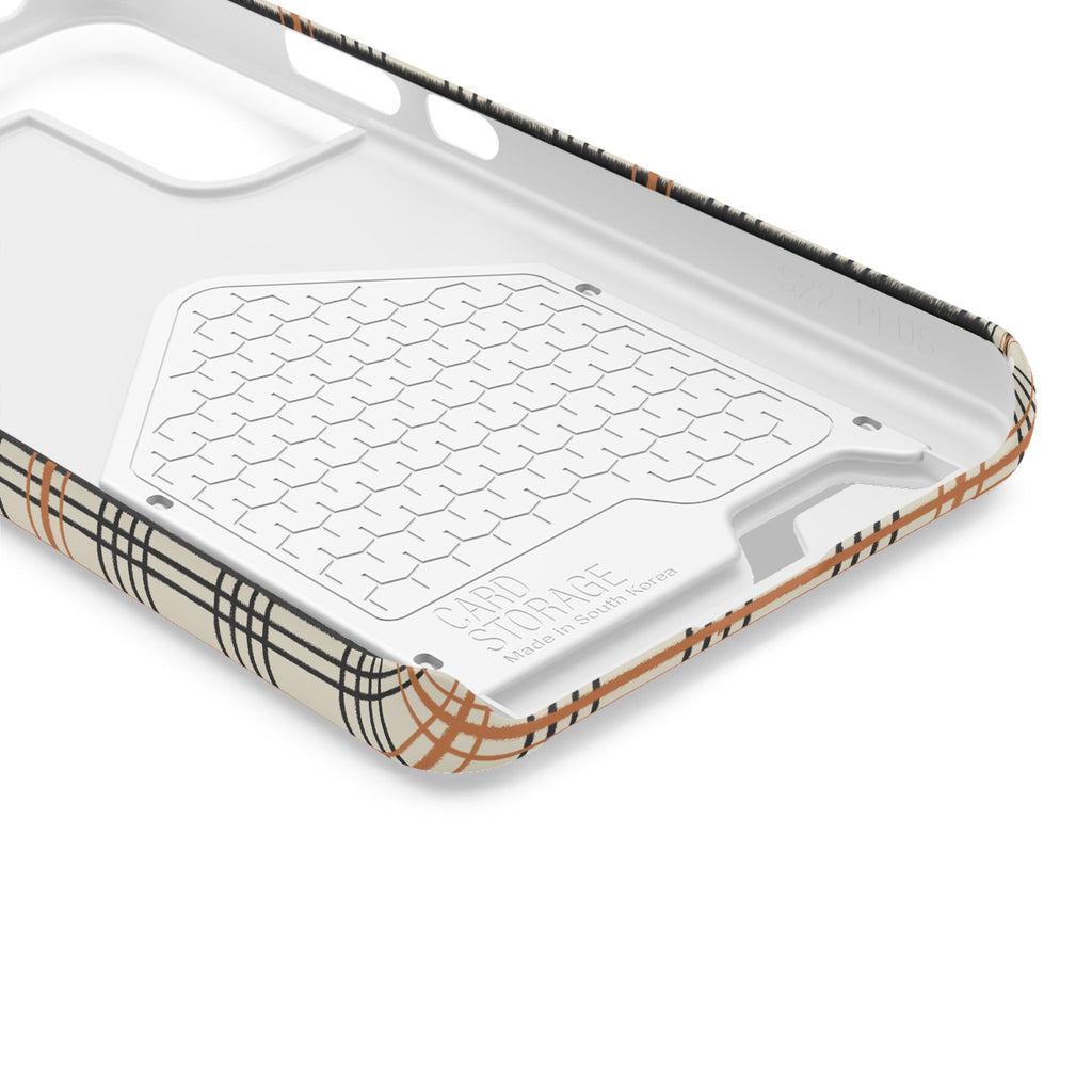 Plaid Card-Holder Phone Case — Slim Protective Wallet Case