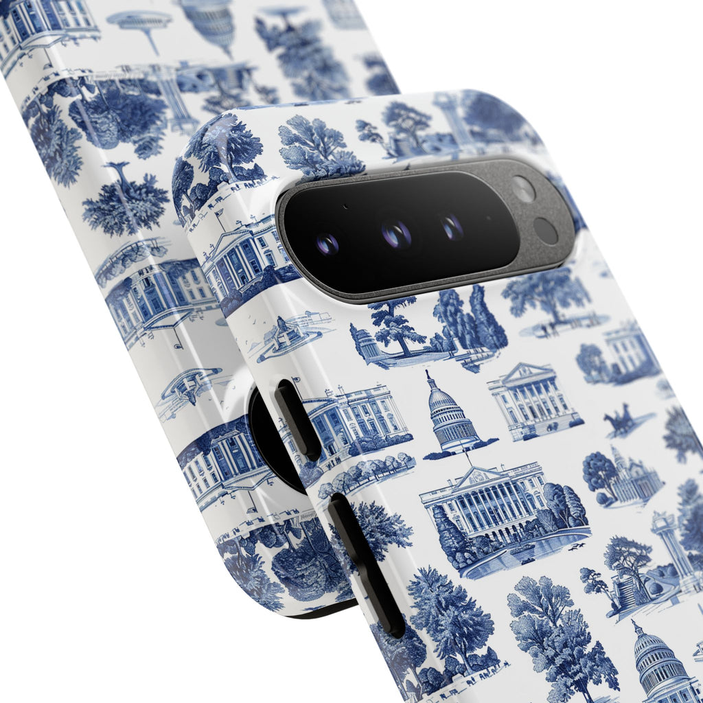 Washington DC Toile Phone Case — Blue Scenic Capitol Protective Tough Case