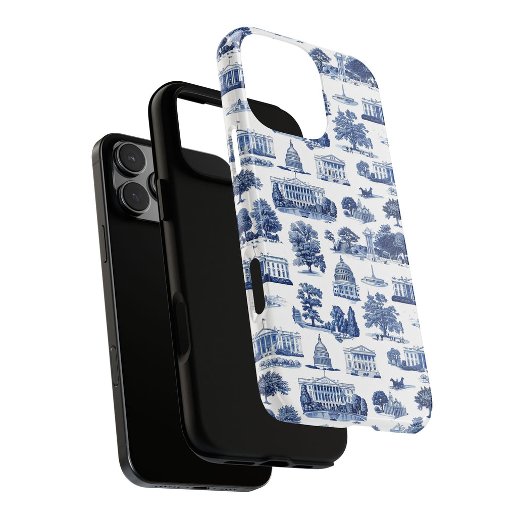 Washington DC Toile Phone Case — Blue Scenic Capitol Protective Tough Case