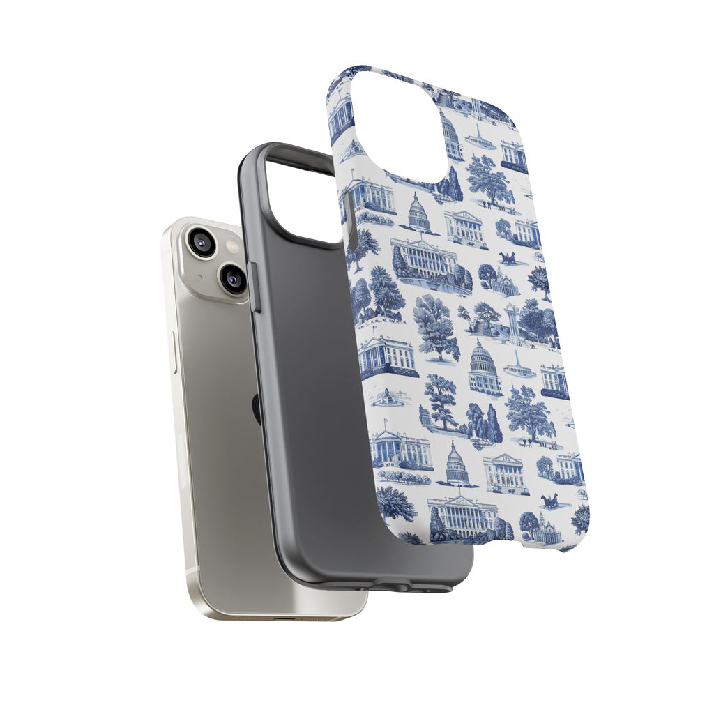 Washington DC Toile Phone Case — Blue Scenic Capitol Protective Tough Case