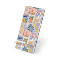 Beach Pattern Phone Stand — Foldable Mobile Display Stand with Seaside Illustration