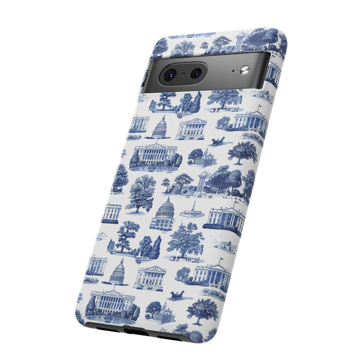 Washington DC Toile Phone Case — Blue Scenic Capitol Protective Tough Case
