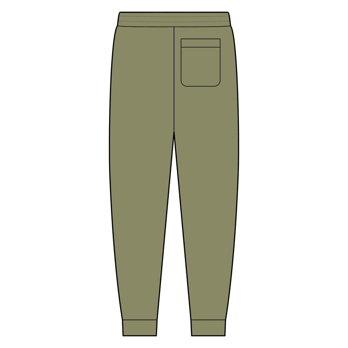 Olive Mini Logo Joggers — Casual Tri-Fleece Sweatpants
