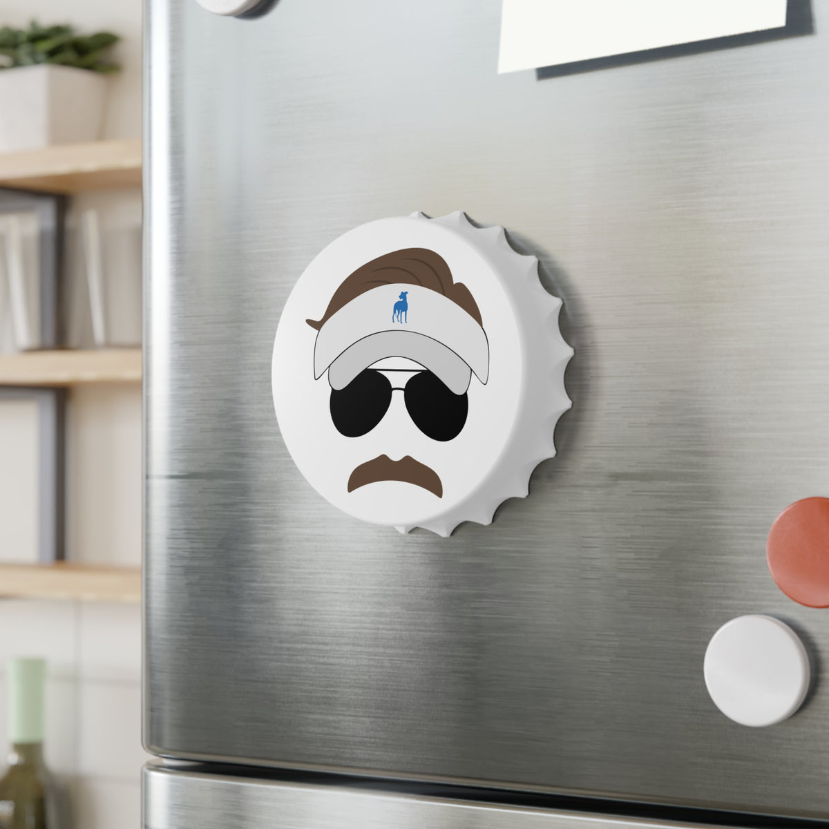 Retro Golfer Bottle Opener – Visor, Sunglasses & Mustache Design