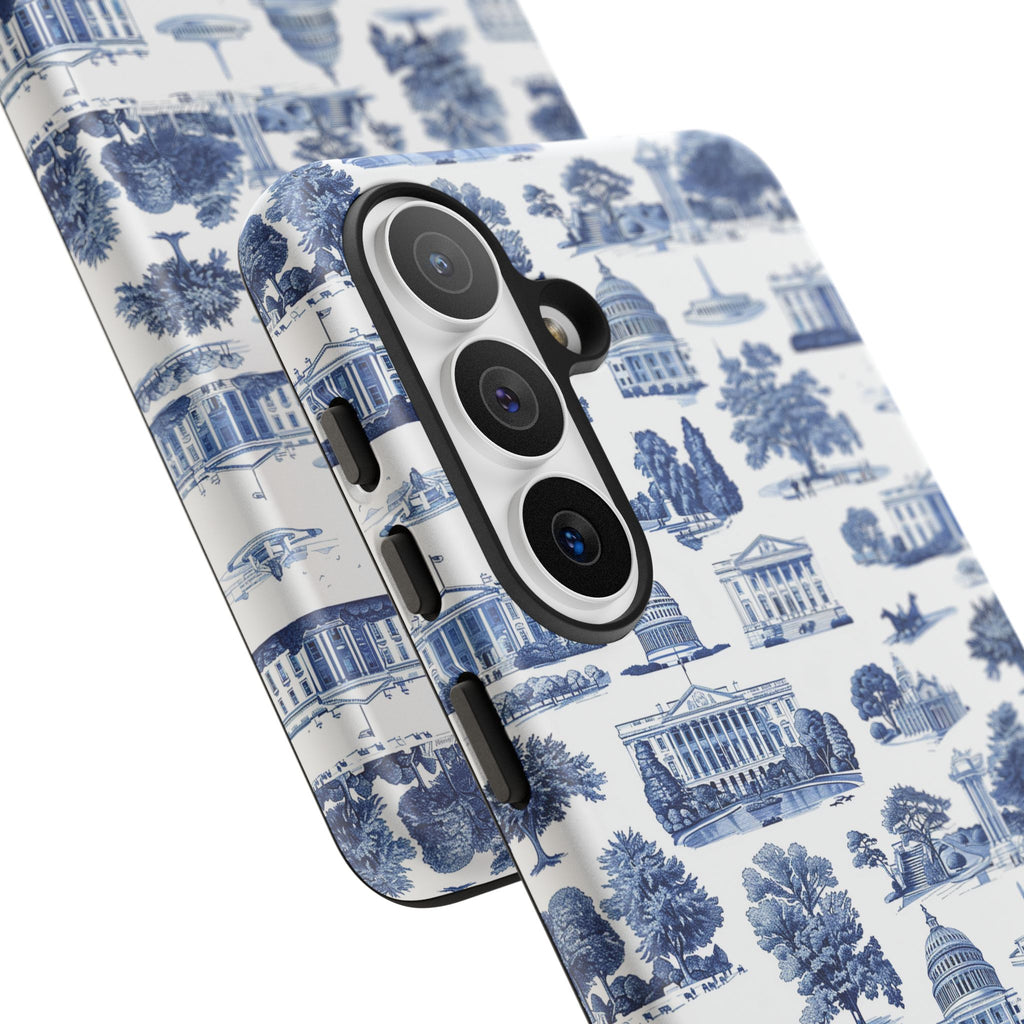 Washington DC Toile Phone Case — Blue Scenic Capitol Protective Tough Case