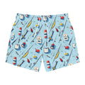Fishing Gear Pattern Swim Trunks — Men's Nautical Beach Shorts