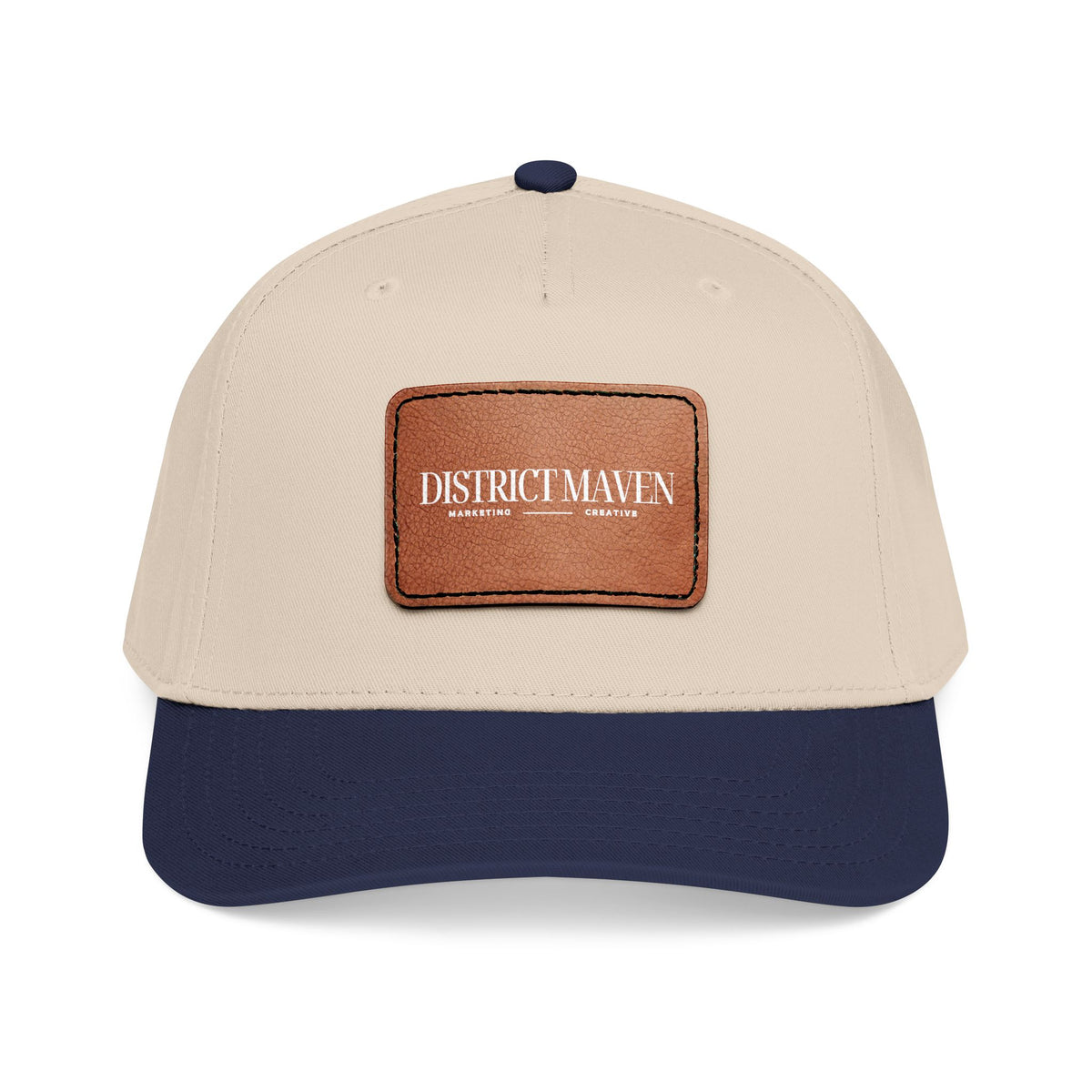 Leather Patch Baseball Cap — 'District Maven' Mid-Profile Cap
