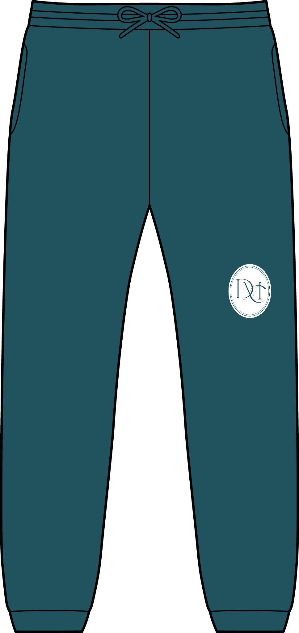 Embroidered Monogram Joggers — Minimal Circle Initials Sweatpants