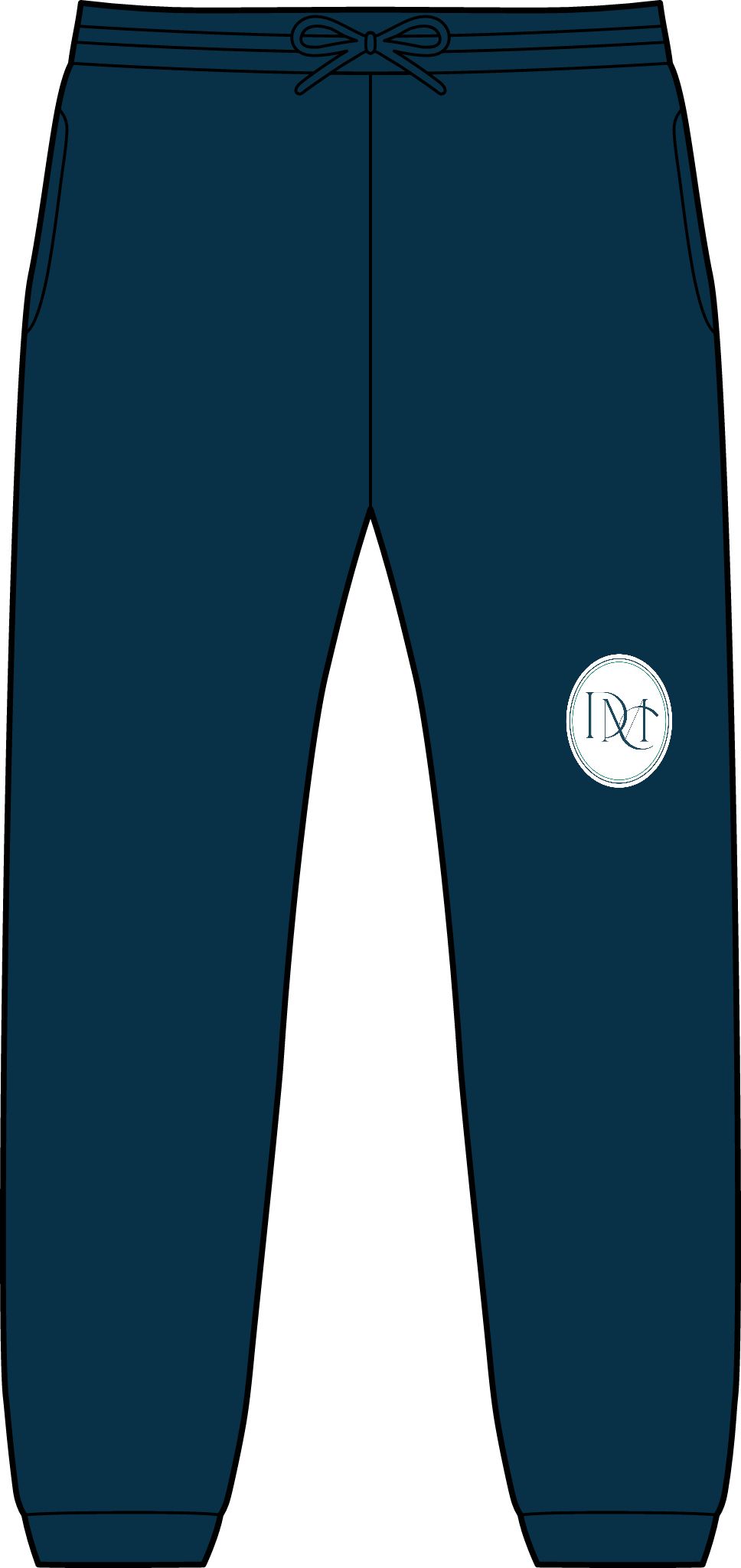 Embroidered Monogram Joggers — Minimal Circle Initials Sweatpants