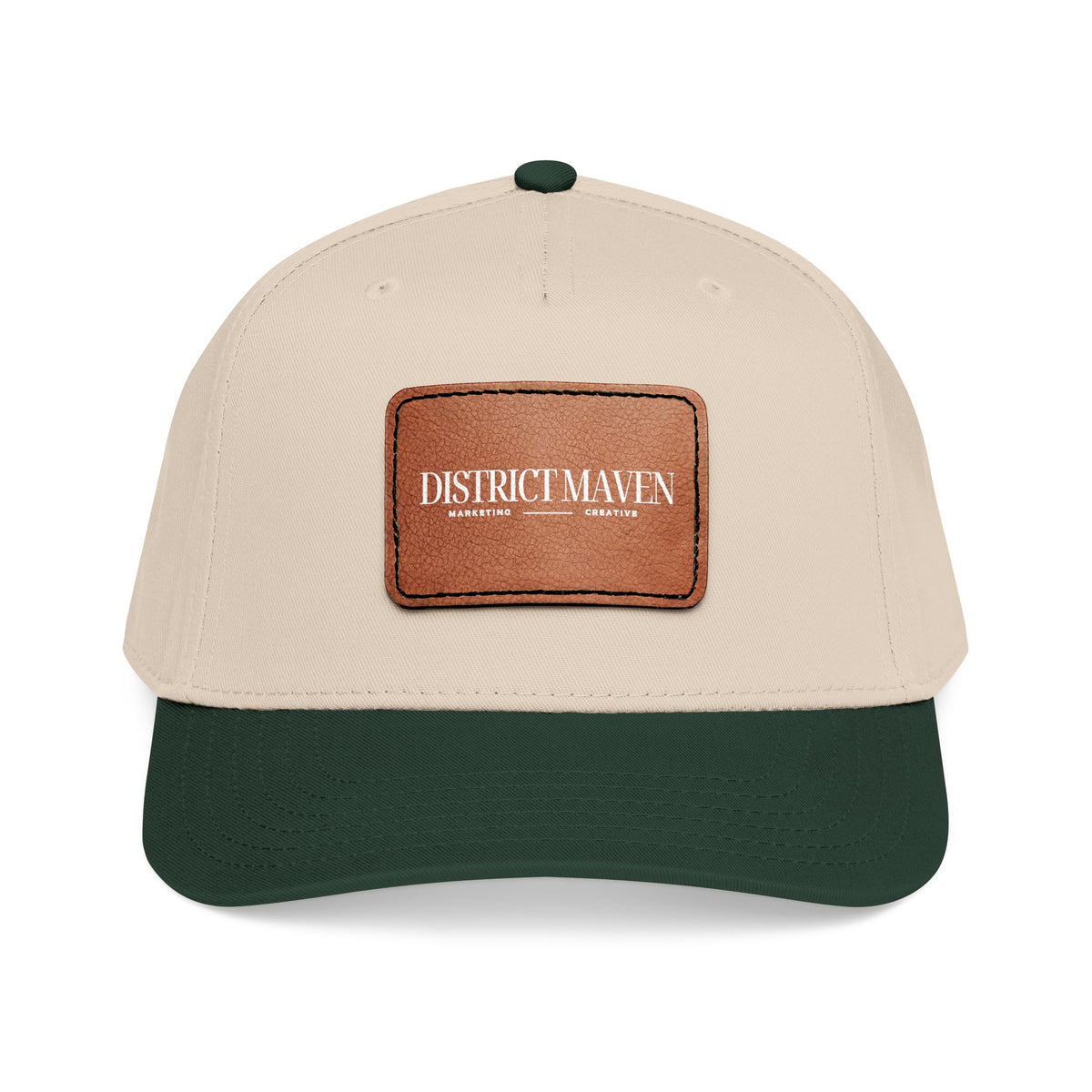 Leather Patch Baseball Cap — 'District Maven' Mid-Profile Cap