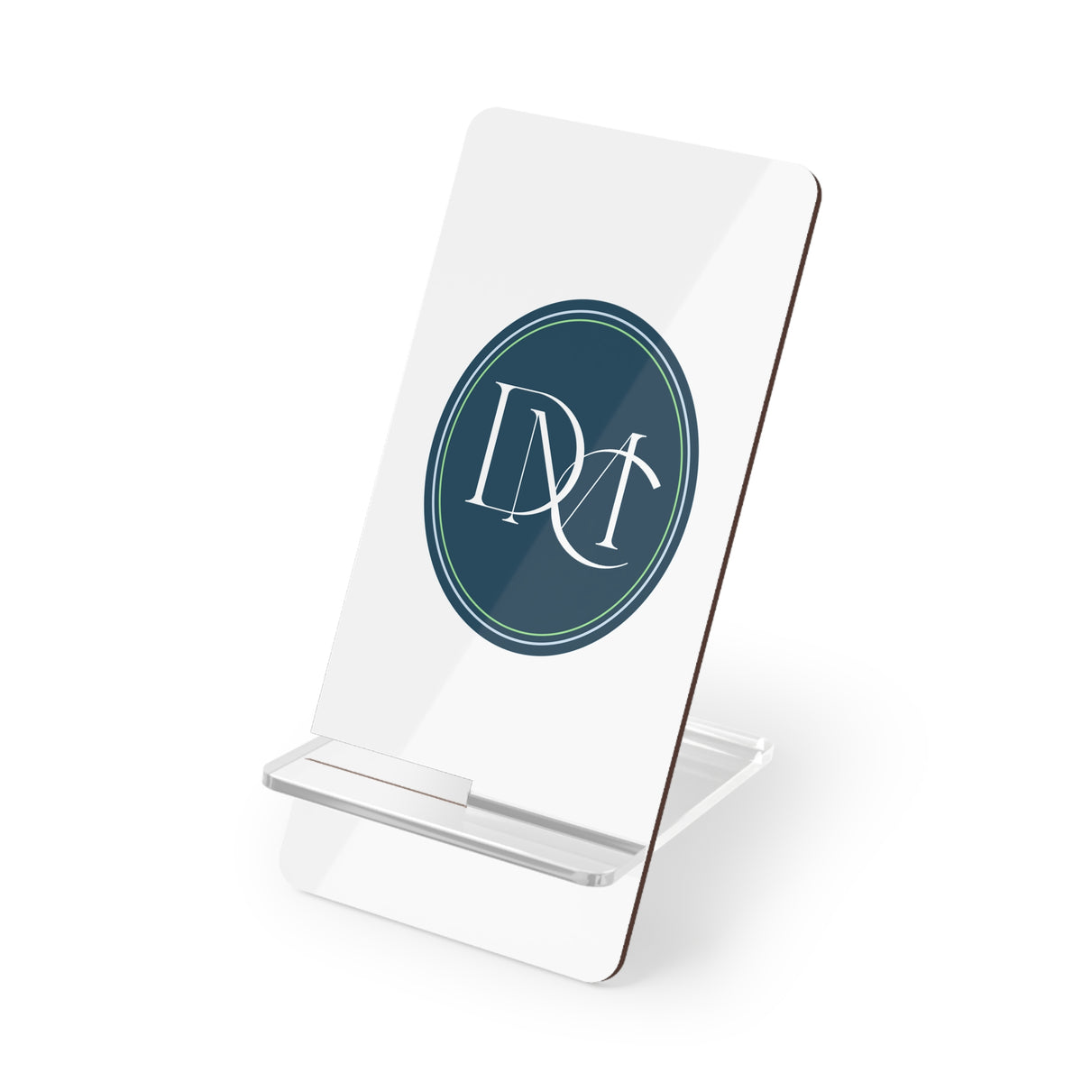 Acrylic Phone Stand with Monogram Logo — Foldable Mobile Display Dock for Smartphones