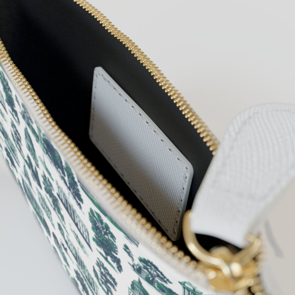 Mini Clutch Bag — Teal City Landmark Pattern