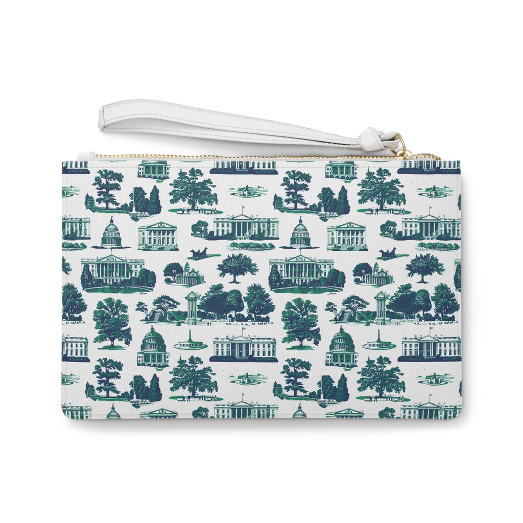 Washington D.C. Landmark Pattern Clutch Bag