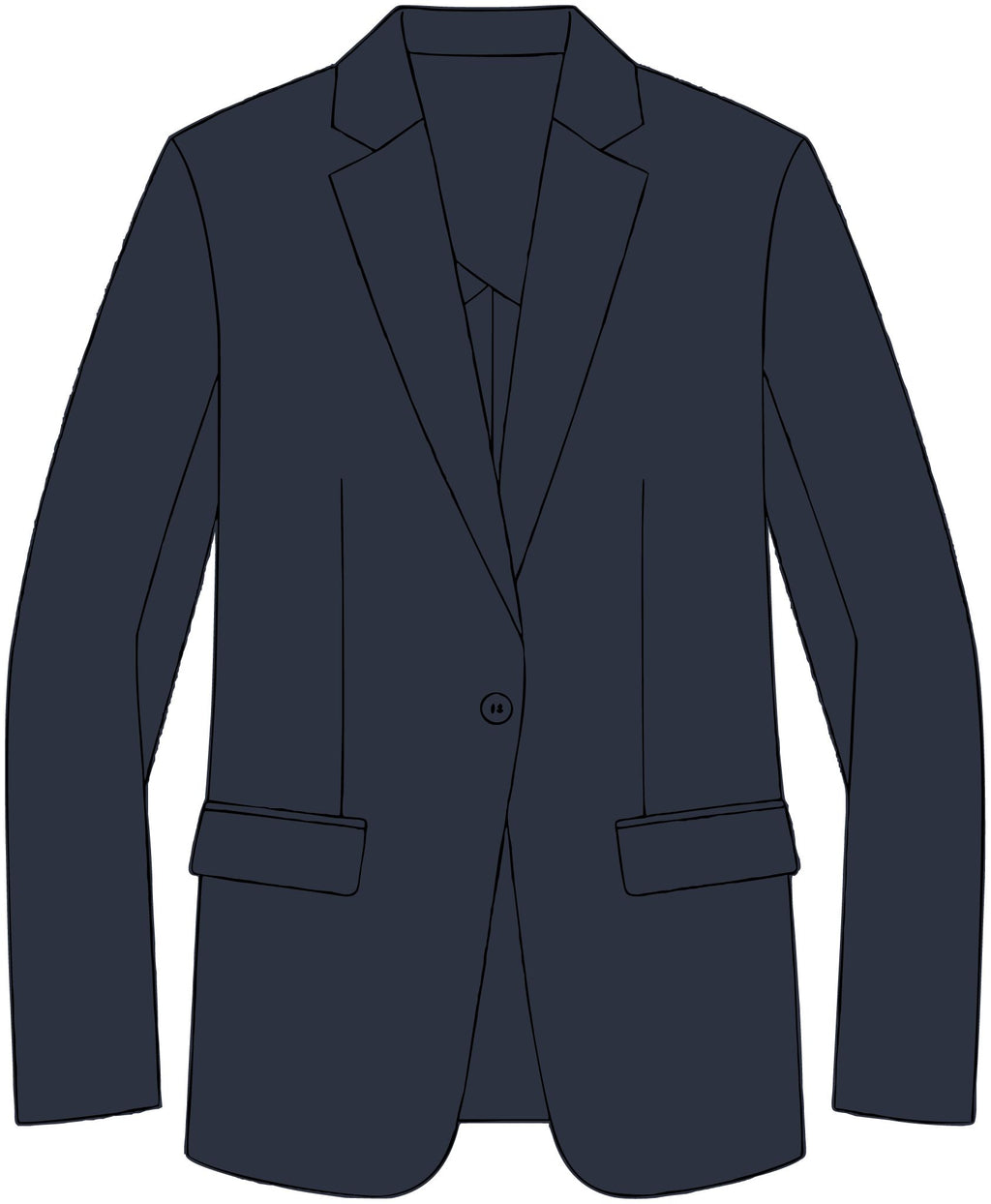 Women's Blazer Jacket - Classic Tailored Polyester Outerwear