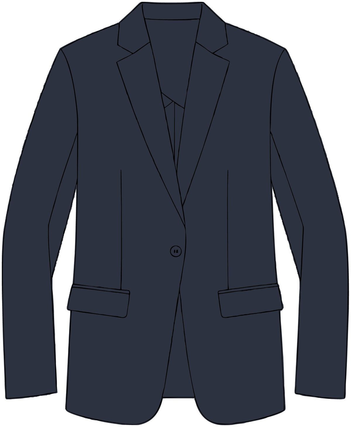 Women's Blazer Jacket - Classic Tailored Polyester Outerwear