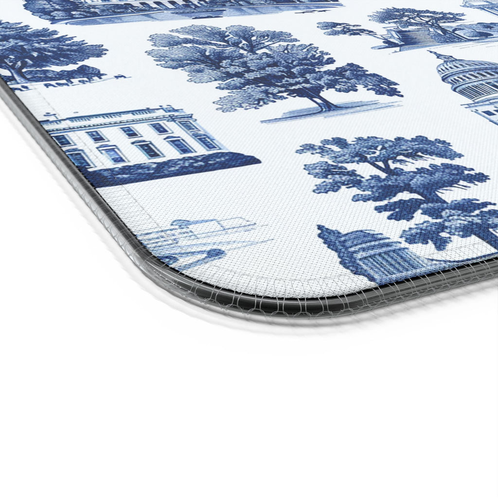 Blue Toile LED Gaming Mouse Pad with Wireless Charger — Extended RGB Desk Mat