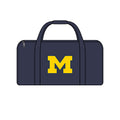 Monogrammed Duffle Bag — Navy Travel Weekender with Yellow "M"
