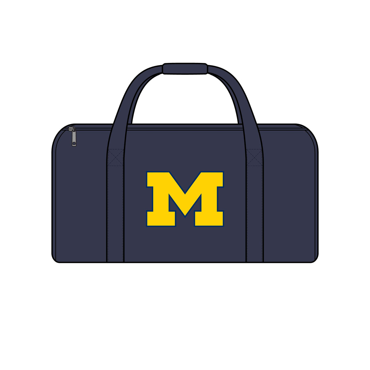 Monogrammed Duffle Bag — Navy Travel Weekender with Yellow "M"