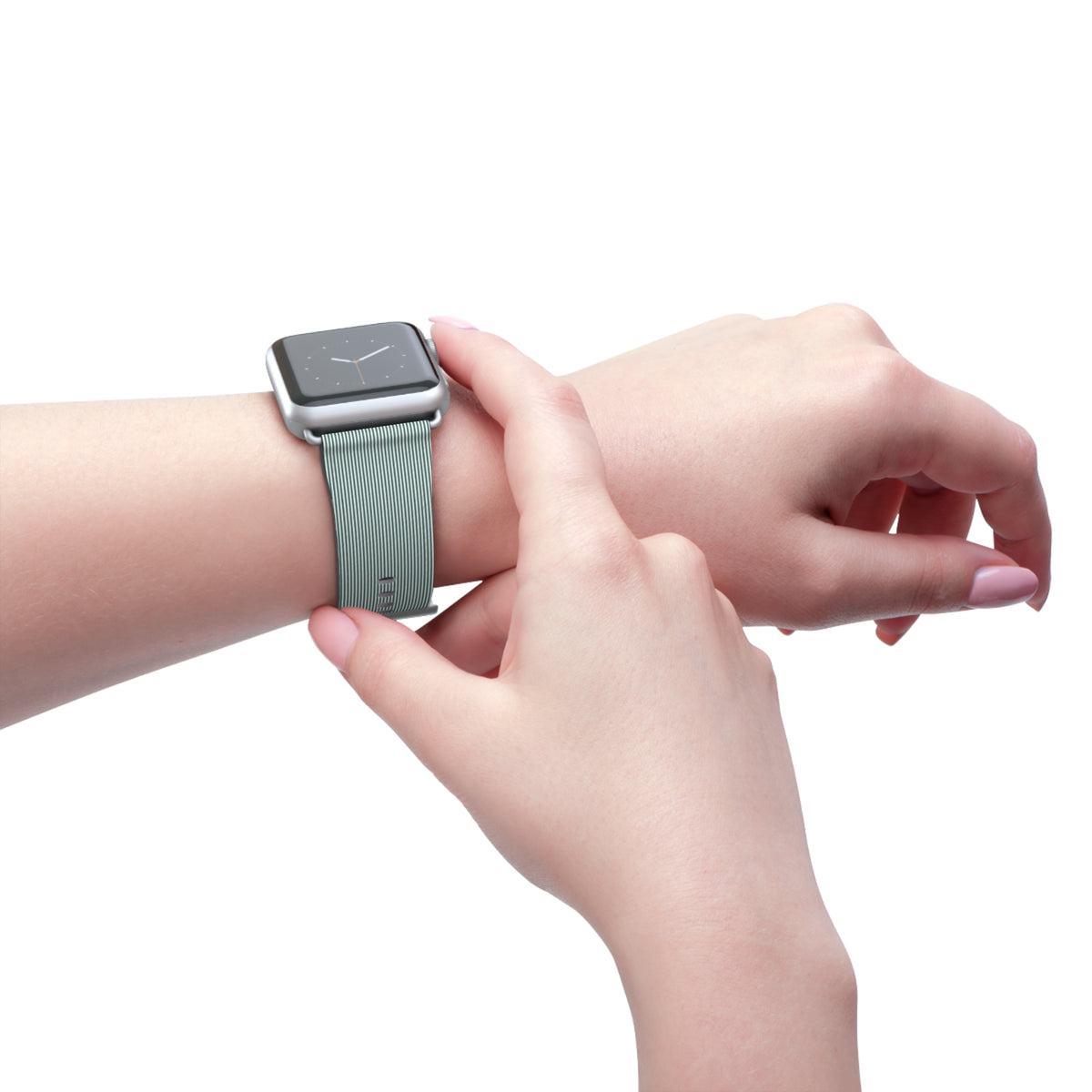 Seafoam Ribbed Silicone Watch Band — Comfortable Replacement Strap for Smartwatches