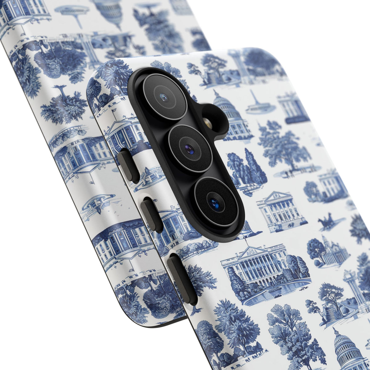 Washington DC Toile Phone Case — Blue Scenic Capitol Protective Tough Case