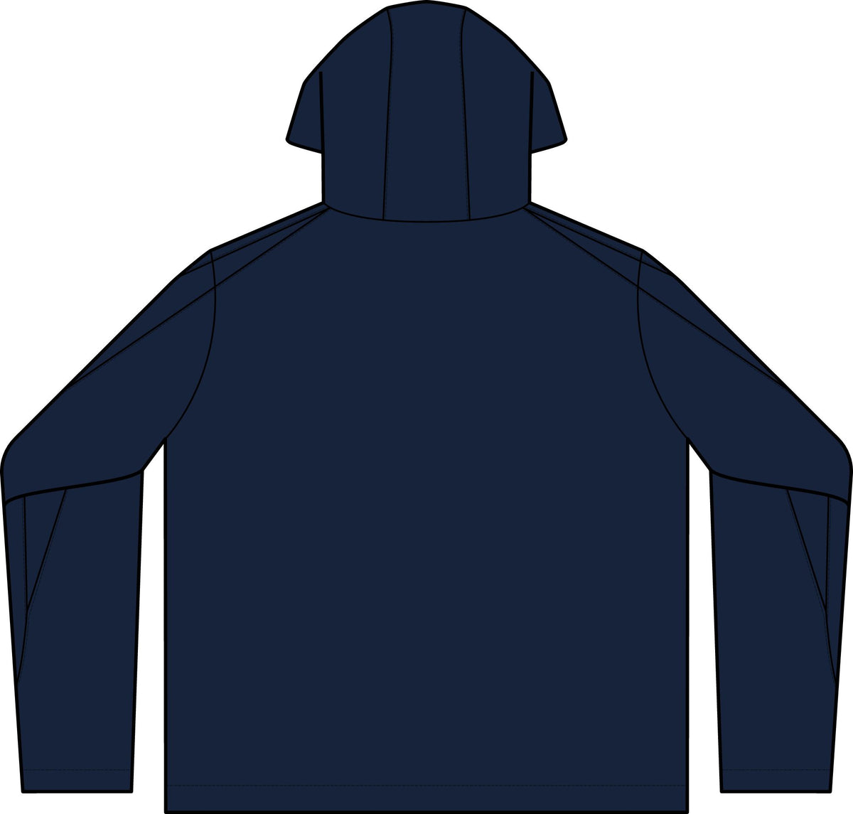 Fleece-Lined Colorblock Jacket — Navy Hooded Winter Coat with Subtle Chest Logo