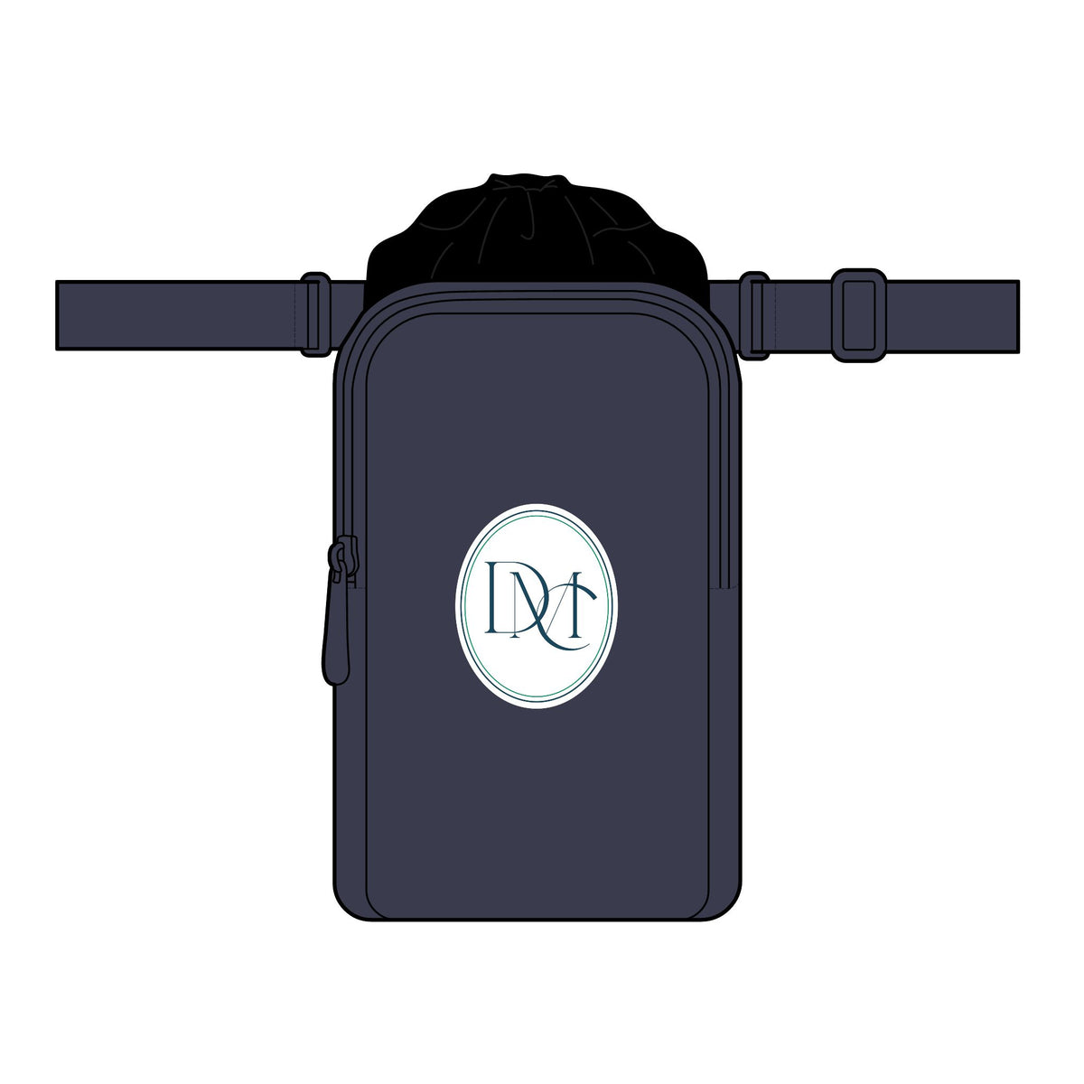 Hydration Crossbody Pack — Matte Oxford Water Bottle Sling with Drawstring Top