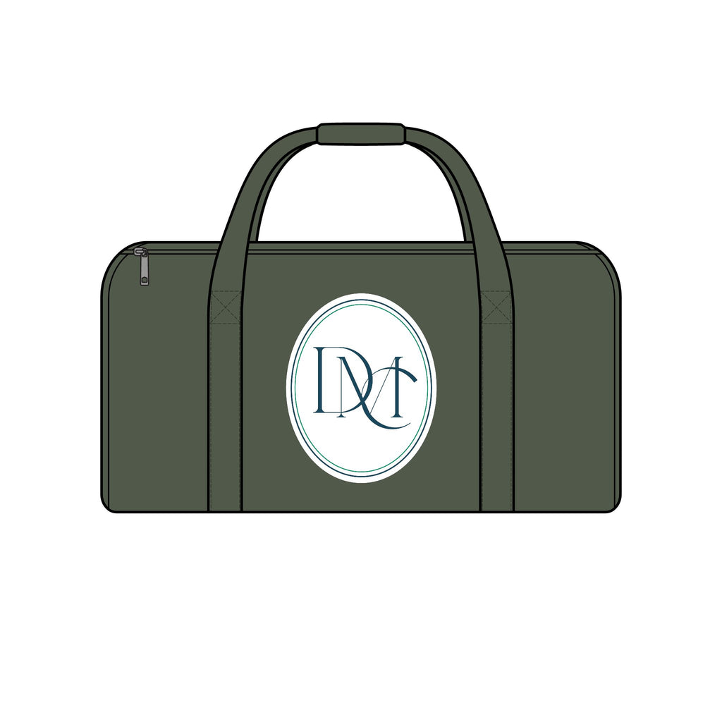 Monogram Escape Travel Duffel — Olive Weekend Bag with Initials