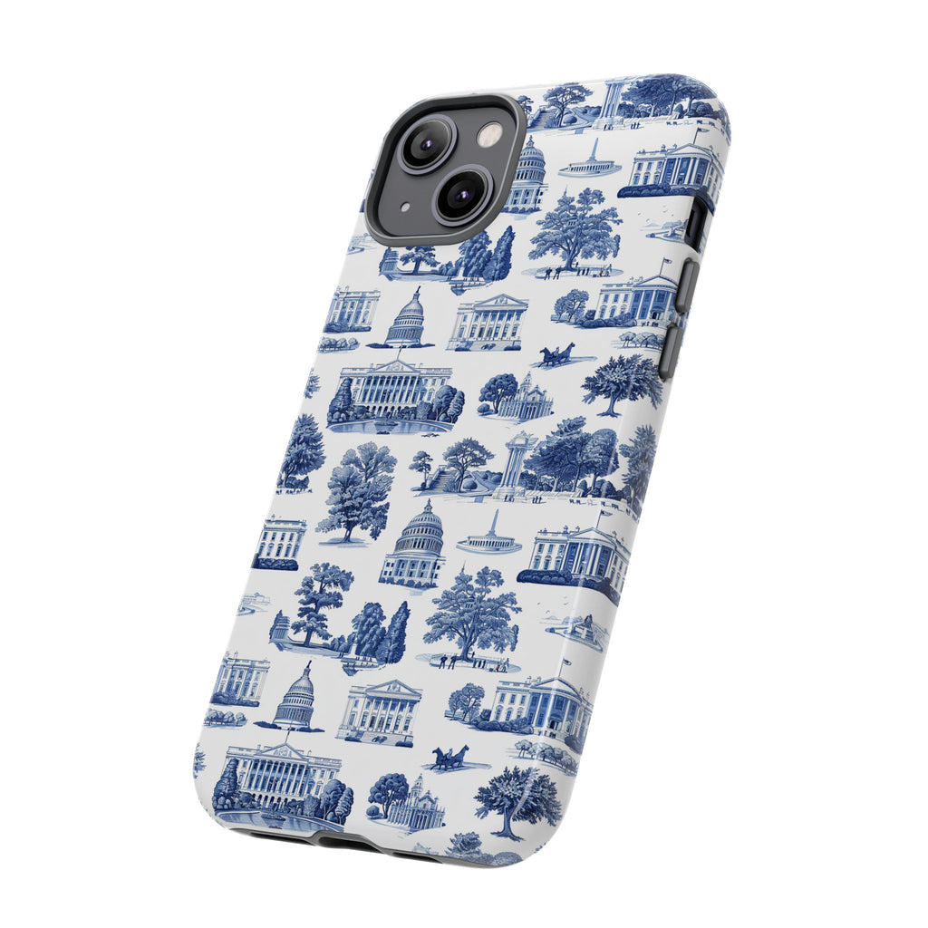 Washington DC Toile Phone Case — Blue Scenic Capitol Protective Tough Case