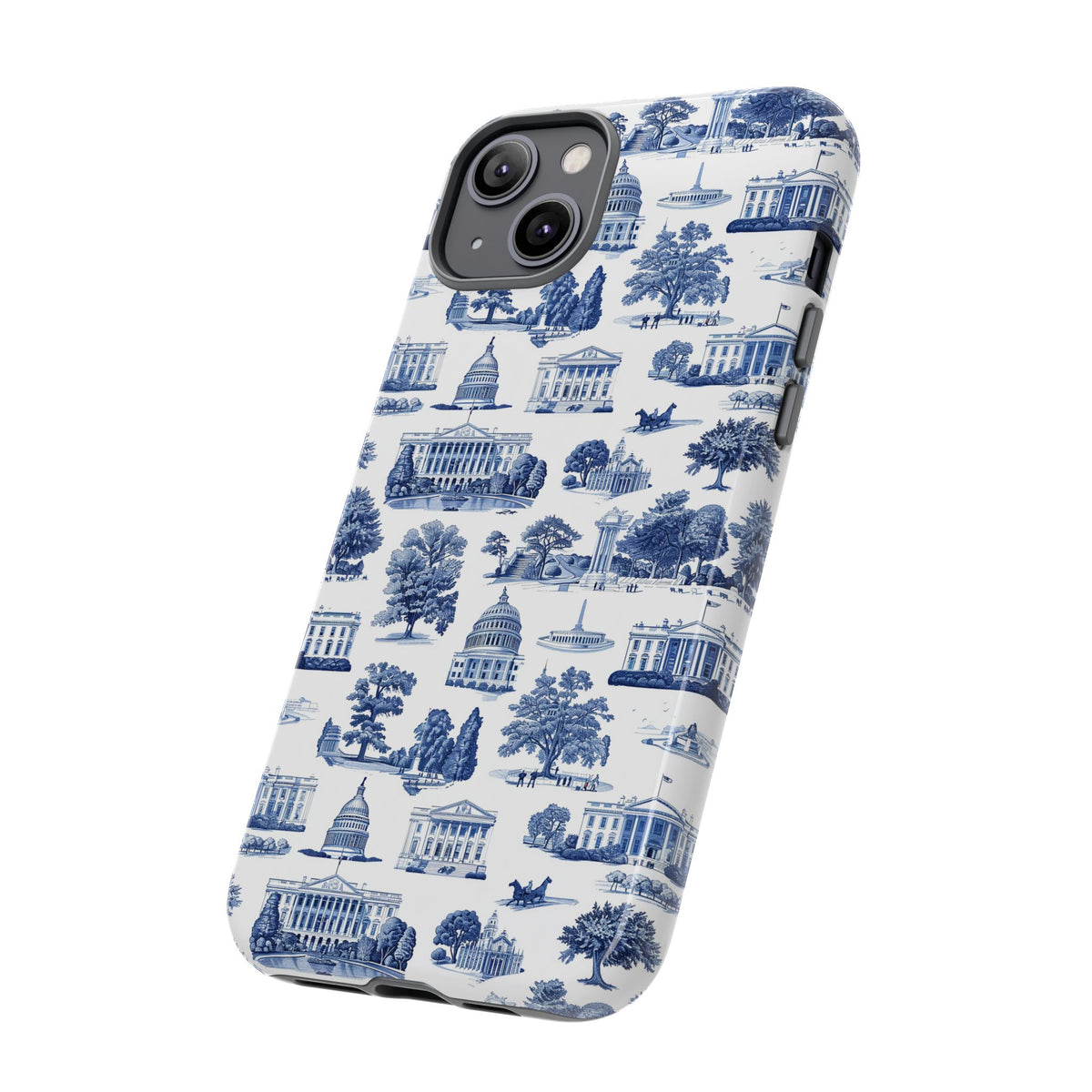 Washington DC Toile Phone Case — Blue Scenic Capitol Protective Tough Case