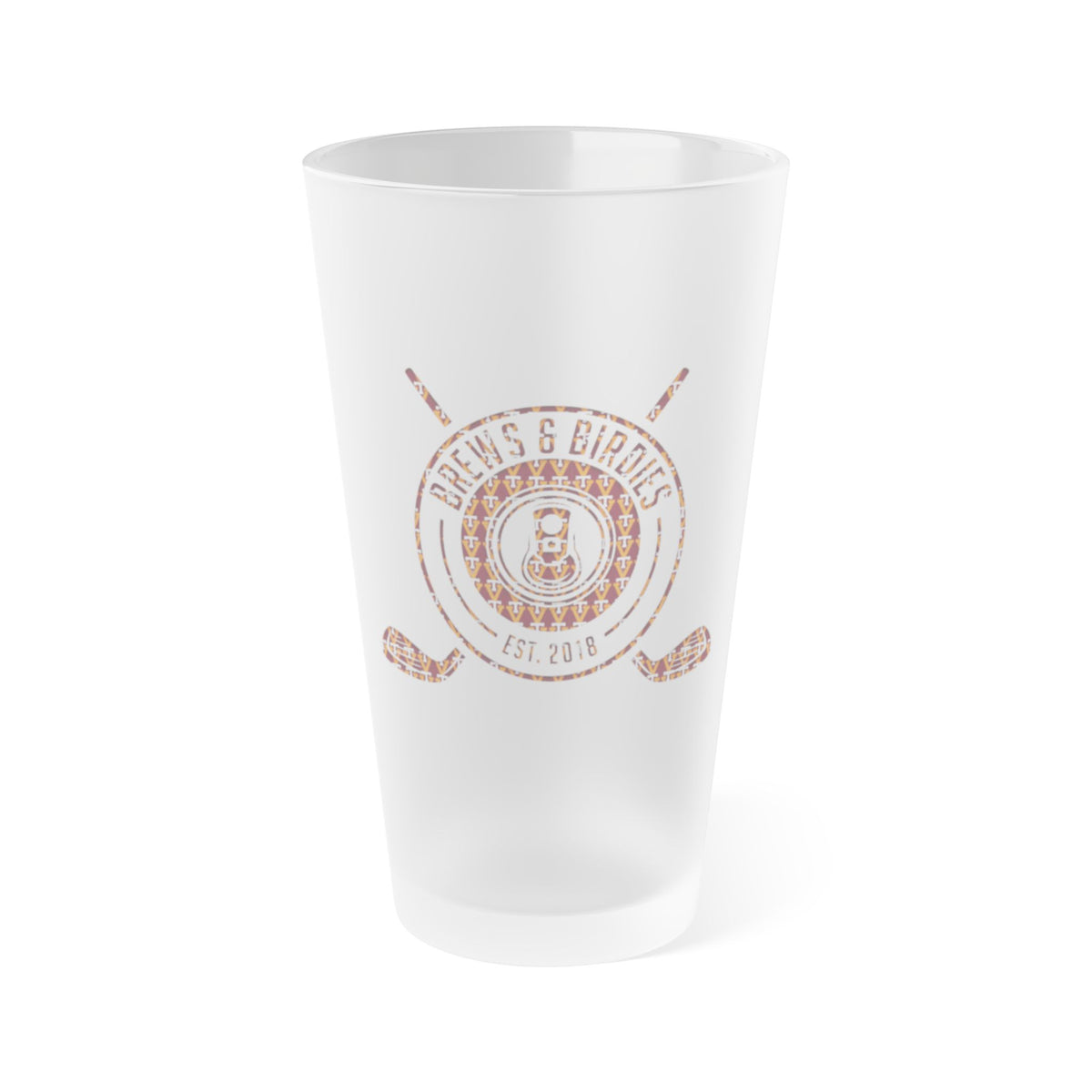 Frosted 16oz Pint Glass – Vintage Hockey Crest