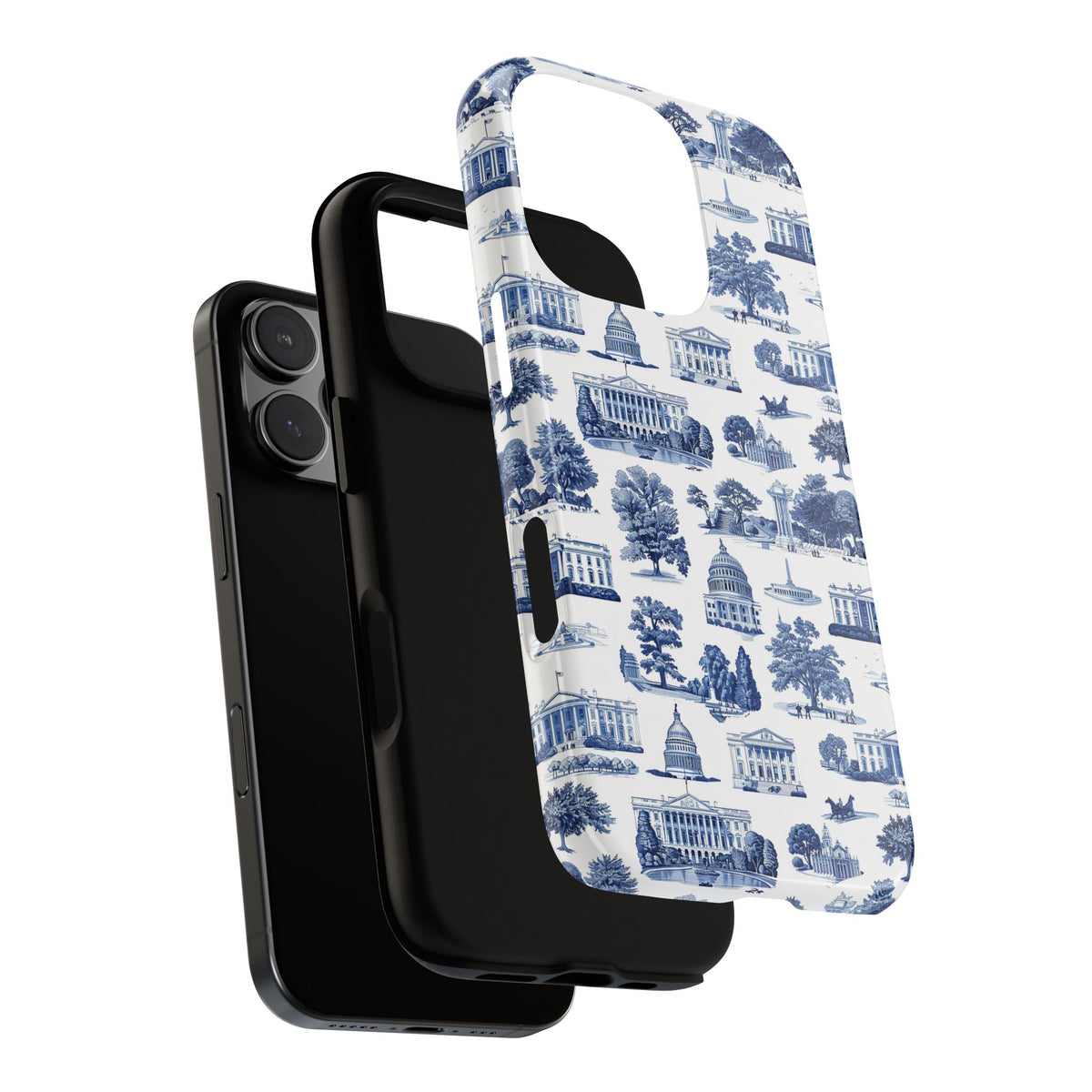 Washington DC Toile Phone Case — Blue Scenic Capitol Protective Tough Case