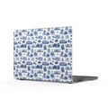 Blue Toile Pattern Clear MacBook Case — Classic Cottage Scenic Design