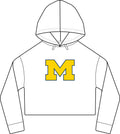 Cropped Women's Laguna Sueded Raw Edge Hoodie with Bold M Logo