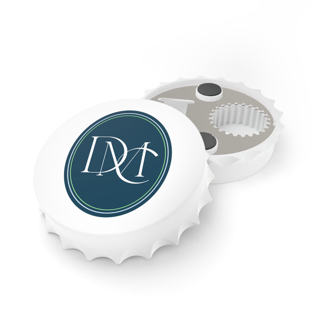 Monogram Bottle Opener — Elegant DM Initials Beer Cap Opener
